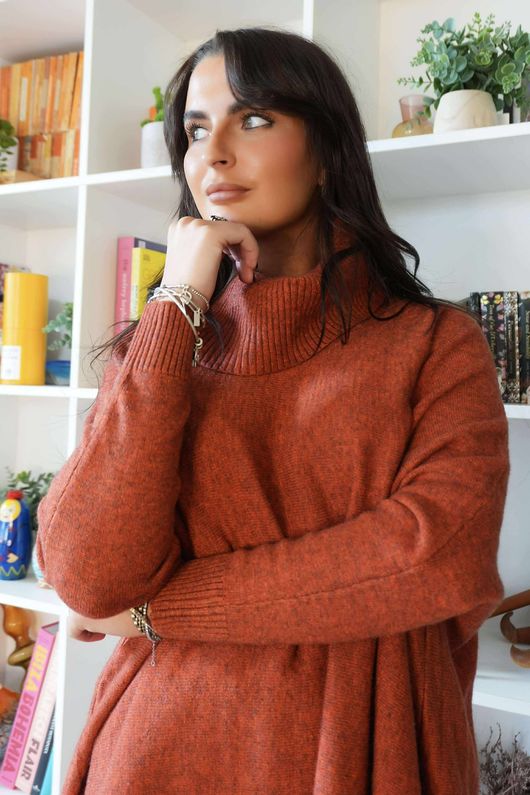 Beyond Terry Oversized Cowl Knit Russett Marl